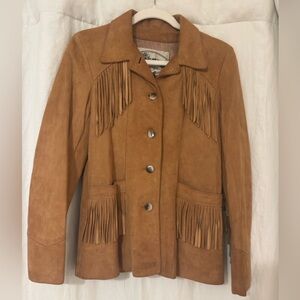 Vintage genuine suede fringe jacket